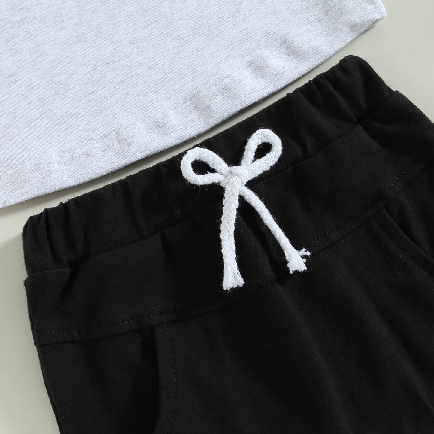 Karwuiio Toddler Baby Boy Summer Outfit Short Sleeve T-Shirt Tops Elastic Waist Shorts Set Baby Boys Clothes