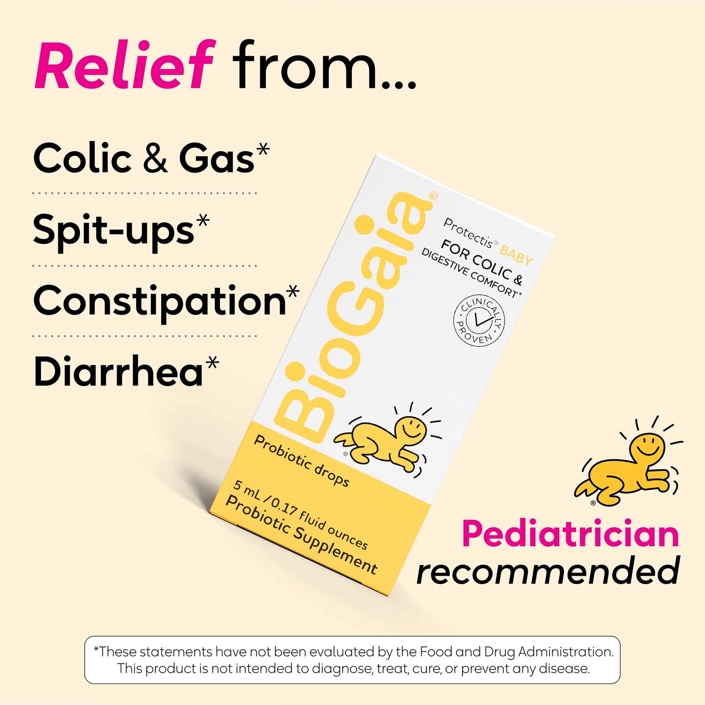 BioGaia Protectis Baby Probiotic Drops | Baby Essentials for Colic & Gas Relief | Safe for Newborns | Ease Crying, Fussing, Colic, Gas, Spit-ups & Constipation | No Dairy, Soy & Gluten | 5mL