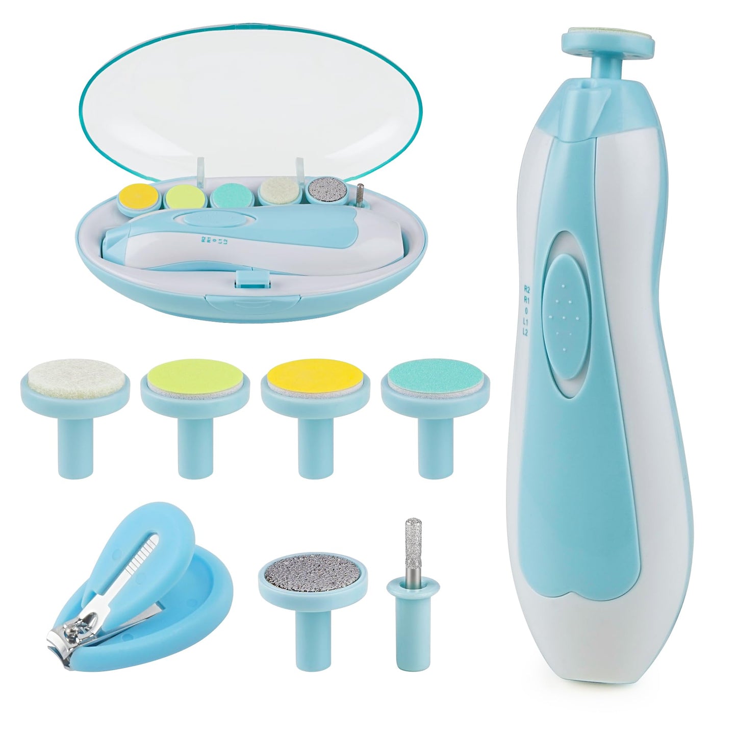 OTTOLIVES Baby Healthcare and Grooming Kit, 24 in 1 Baby Electric Nail Trimmer Set Newborn Nursery Health Care Set for Newborn Infant Toddlers Baby Boys Girls Kids (0-3 Years+) (Green)