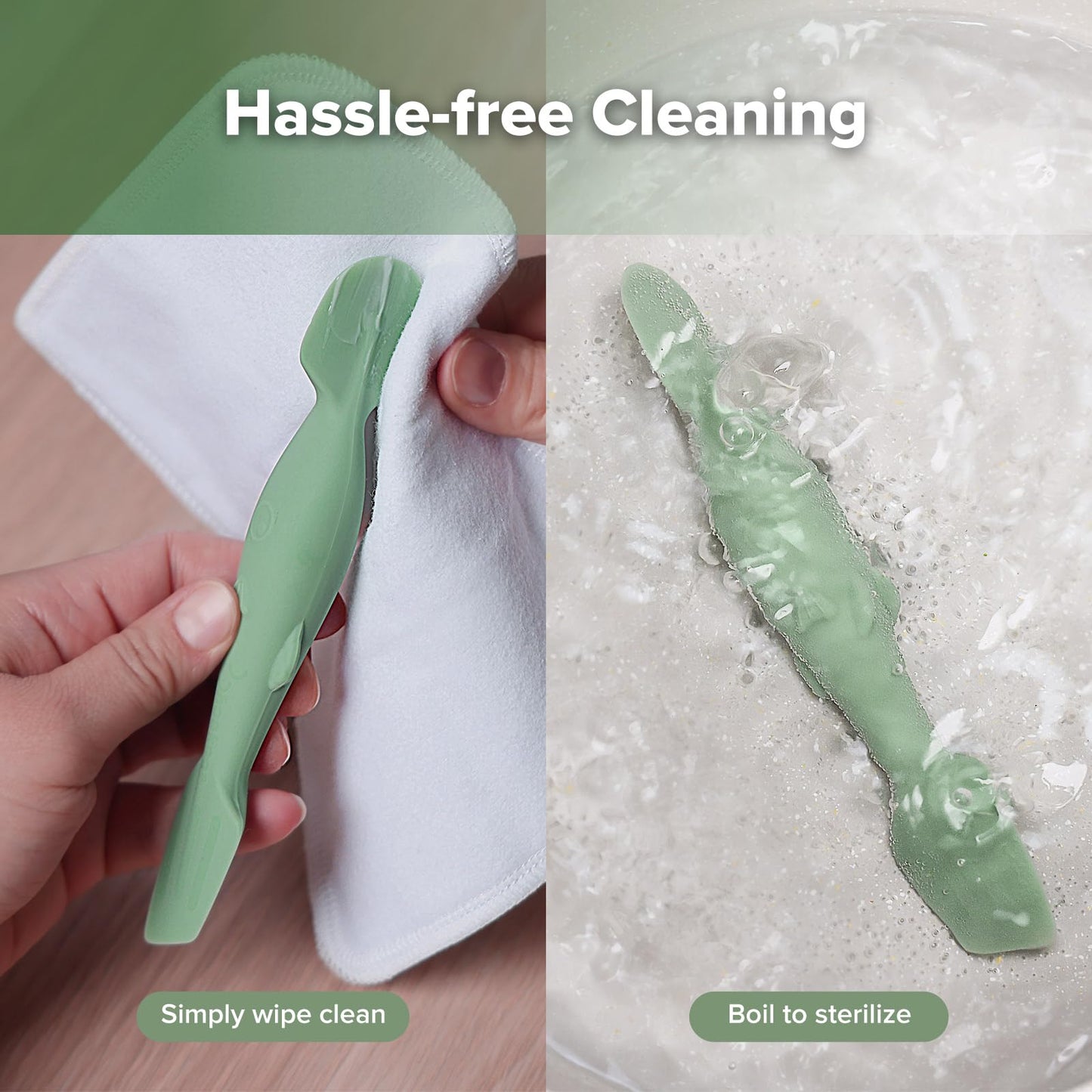 haakaa Baby Diaper Cream Spatula, NoMess Dual-Ended Silicone Diaper Rash Cream Applicator with Hygienic Case, Butt Spatula for Baby