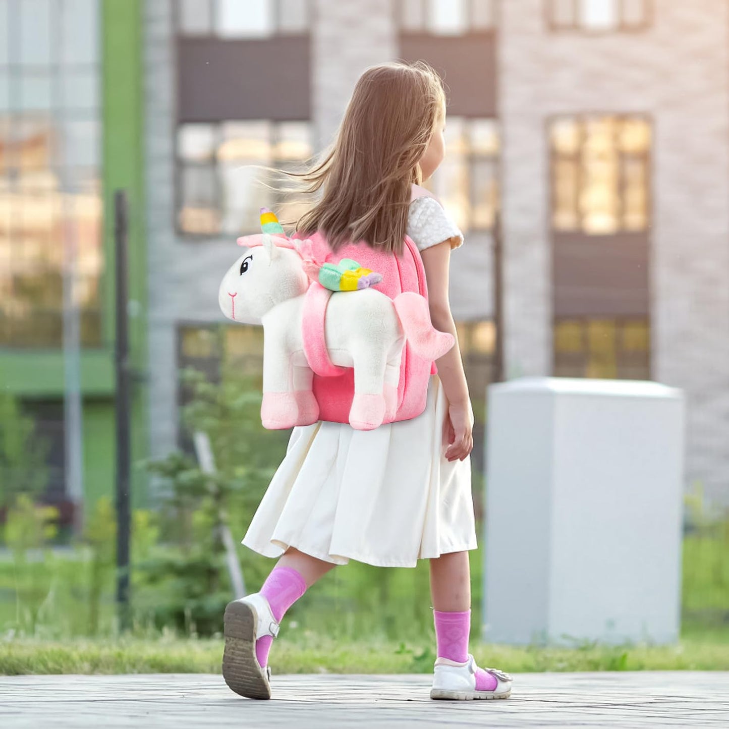 HONGTEYA Toddler Backpack Plush Backpack for Kids Soft Mini Backpack for Girls Animal Elephanet Doll Toys Birthday Easter Christmas kids for Age 1 2 3 4 5