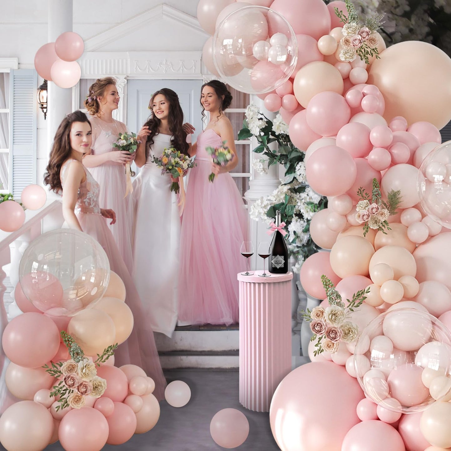 Dusty Pink Balloon Arch Kit, 126 Pcs Pastel Macaron Balloon Garland Kit Include Light Sand Pink Balloons for Birthday Baby Shower Wedding Bridal Gender Reveal Decorations