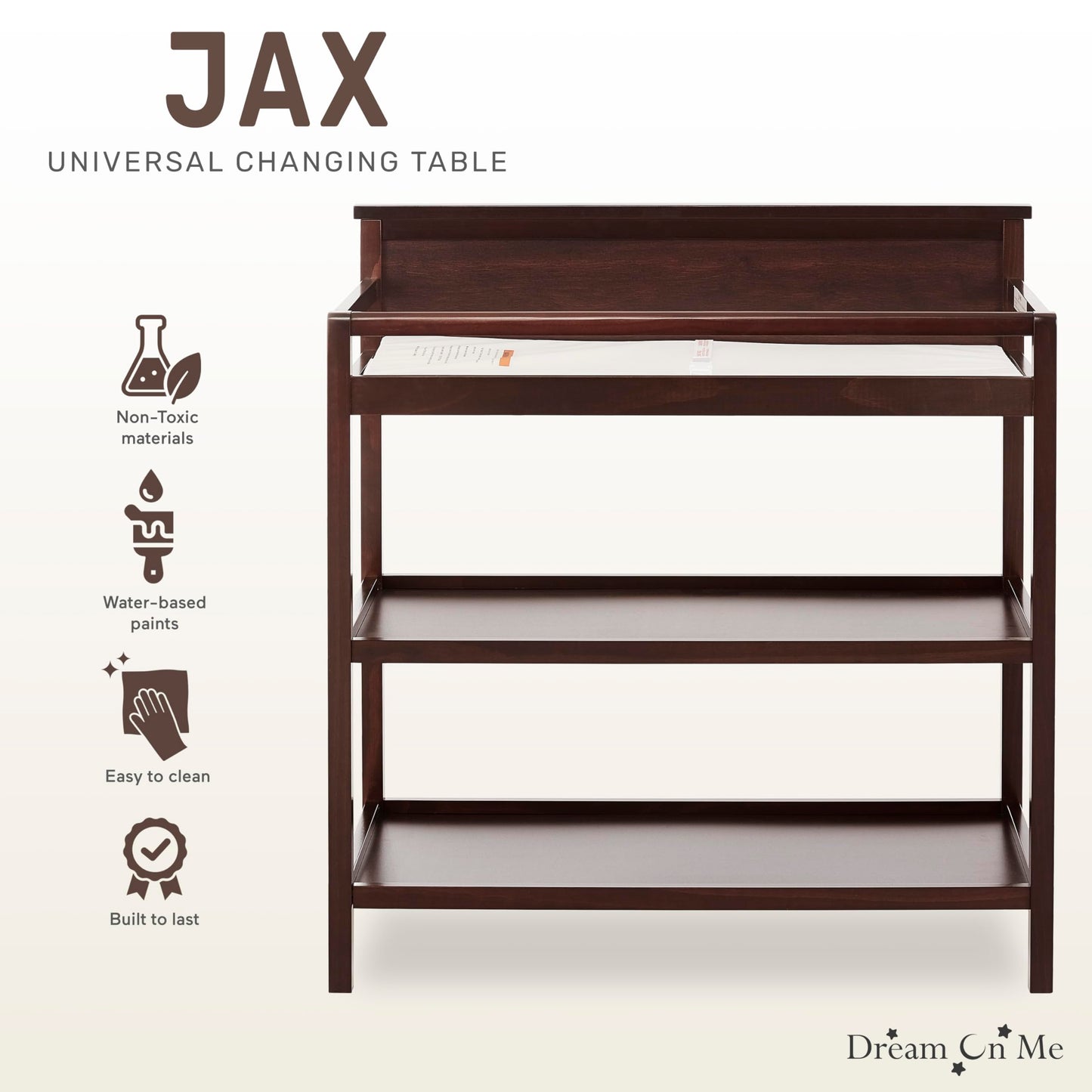 Dream On Me Jax Universal Changing Table, Blush Pink , 34x20x40 Inch (Pack of 1)