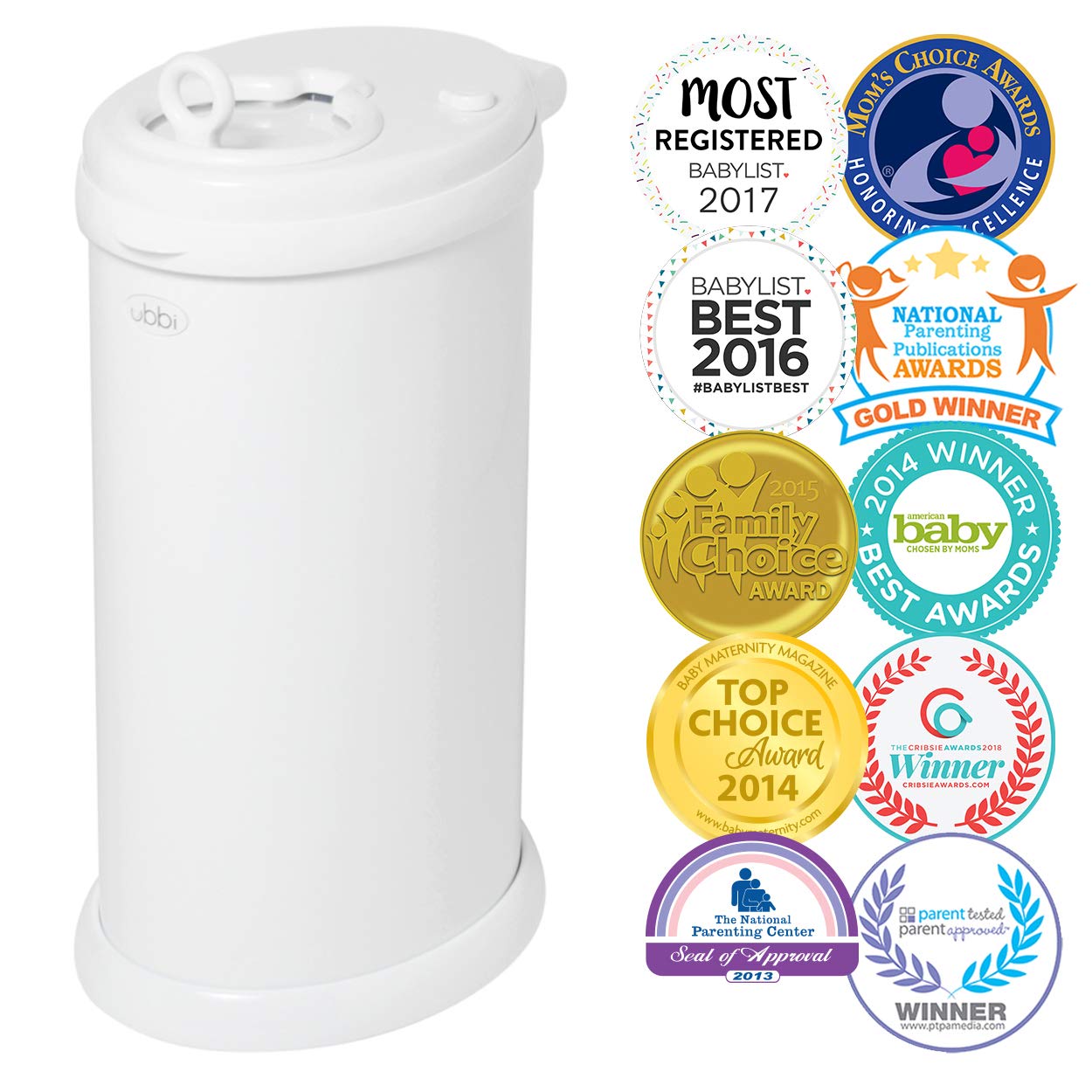 Ubbi Steel Odor Locking & Disposable Diaper Pail Plastic Bags, Single Pack, 25 Count, 13-Gallon Bags