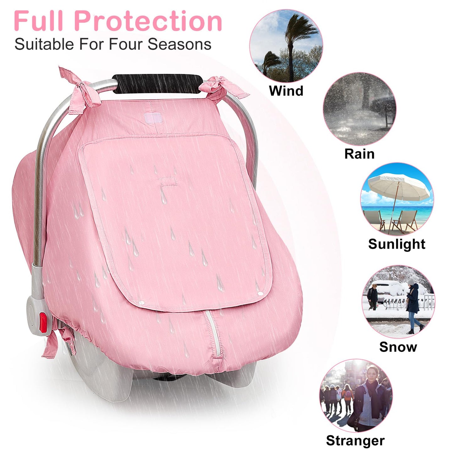 Unicorn Castle Baby Car Seat Cover Infant Car Seat Covers for Babies Breathable Car Seat Canopy Mesh Window Carseat Cover for Four Seasons Newborn