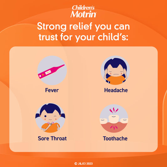 Children's Motrin Oral Suspension Medicine for Kids, 100mg Ibuprofen, Berry Flavored, 4 fl. oz