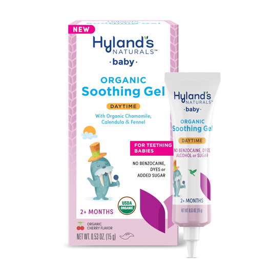 Hyland's Baby Organic Day and Night Soothing Gel Combo Pack, Cooling Gel for Oral Discomfort, Easy-to-Apply, Ages 2 Months and Up, 1.06 Ounce (2 Tubes of 0.53 oz.)