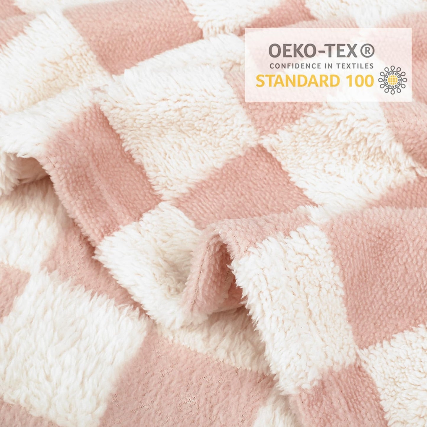HOMRITAR Checkered Baby Blanket for Boy Girls Ultra Soft Fluffy Fuzzy Toddler Blankets with 3D Chessboard Grid Warmer Comfort Reversible Bed Blanket for Winter 350GSM Black 30 x 40 Inch
