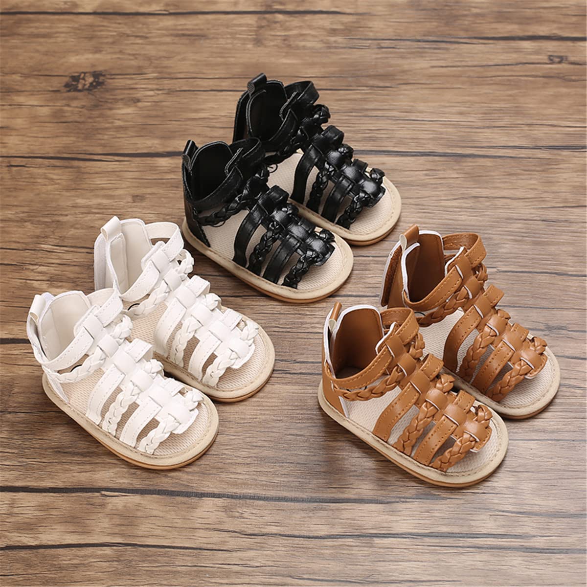 LAFEGEN Baby Boys Girls Summer Sandals 2 Straps Anti Slip Soft Sole Beach Infant Shoes Toddler First Walker Newborn Crib Shoes(3-18Months)