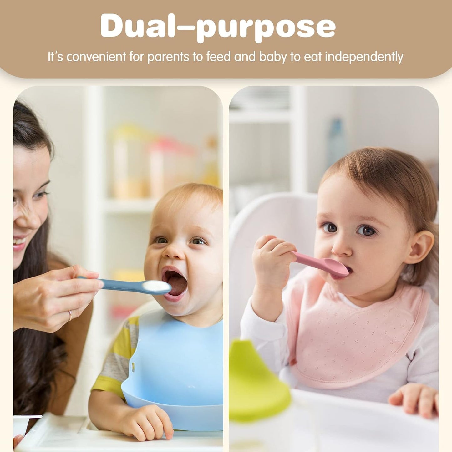 5-Piece Silicone Baby Feeding Set - Soft, Bendable Spoons for Infants & Toddlers