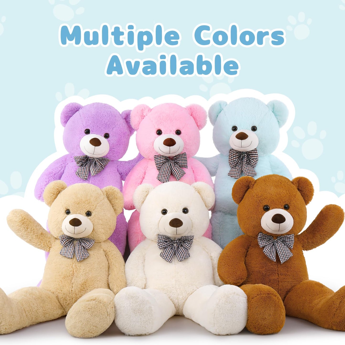 MaoGoLan Giant Big Teddy Bear 4 Feet 47 inch Life Size Tan Plush Bear Brown Stuffed Animal for Children Boyfriend