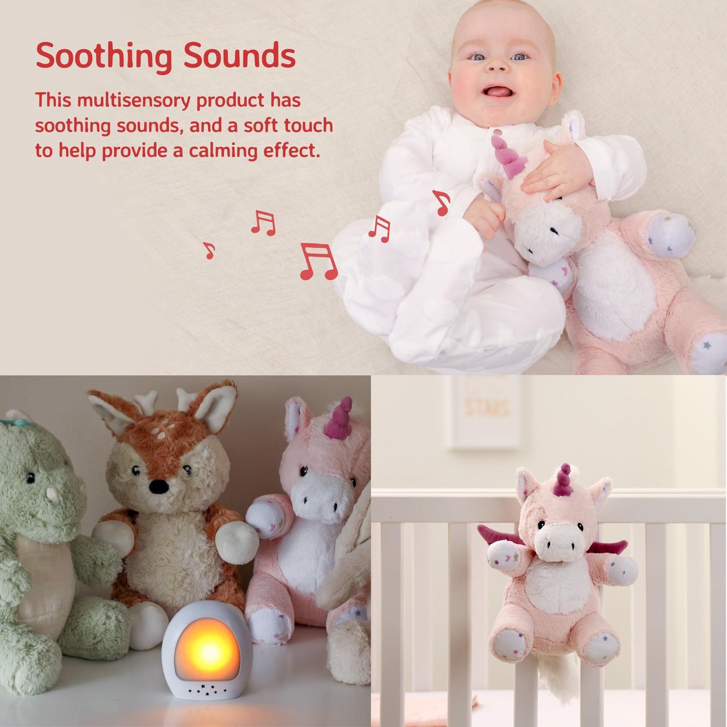 Cloud b Sound Machine with White Noise Soothing Sounds | Cuddly Stuffed Animal & Nomadic Nightlight | Record Parent Voice | Adjustable Settings & Auto-Shutoff | LoveLight™ Buddies - Drake The Dragon™