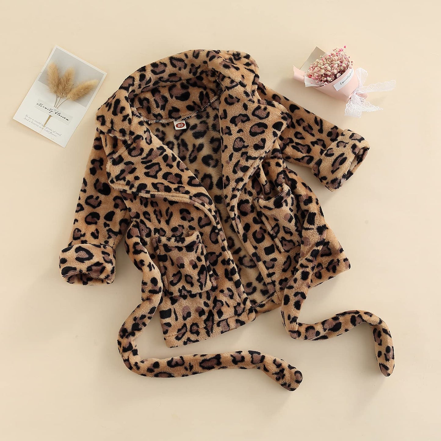 Qiylii Unisex Baby Plush Bathrobe Plain Kimono Gown Newborn Toddler Girls Boys Towel Robe Nightwear Clothes