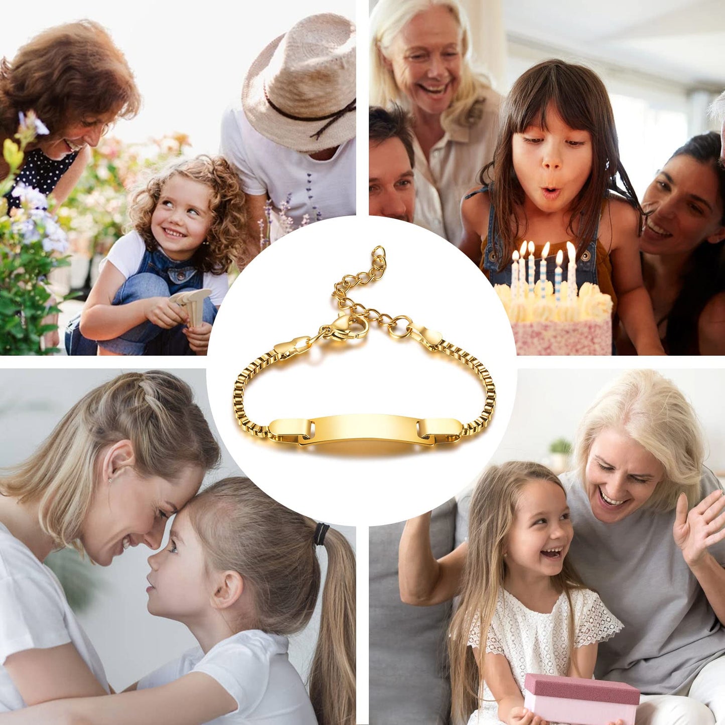 Personalized Baby Bar Bracelet : 18K Gold Plated Custom Name ID Plate Bracelet for Children Toddler from Mom, Engraved Kid Name for Daughter Son, New Born Birthday Gift,Adjustable,Nickel free