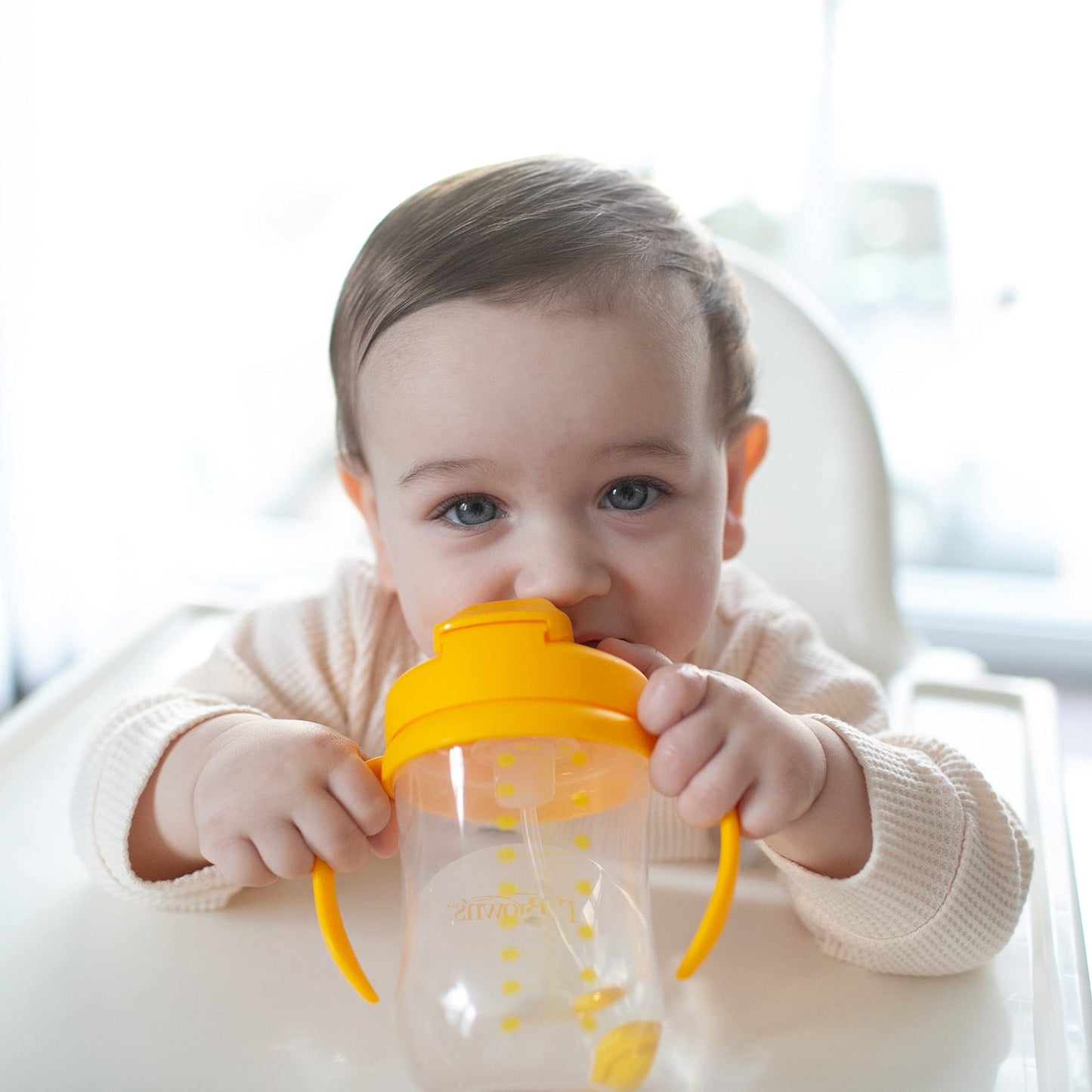 Dr. Brown's Milestones, Baby's First Straw Cup Sippy Cup with Straw, 6m+, 9oz/270ml, Coral, BPA Free