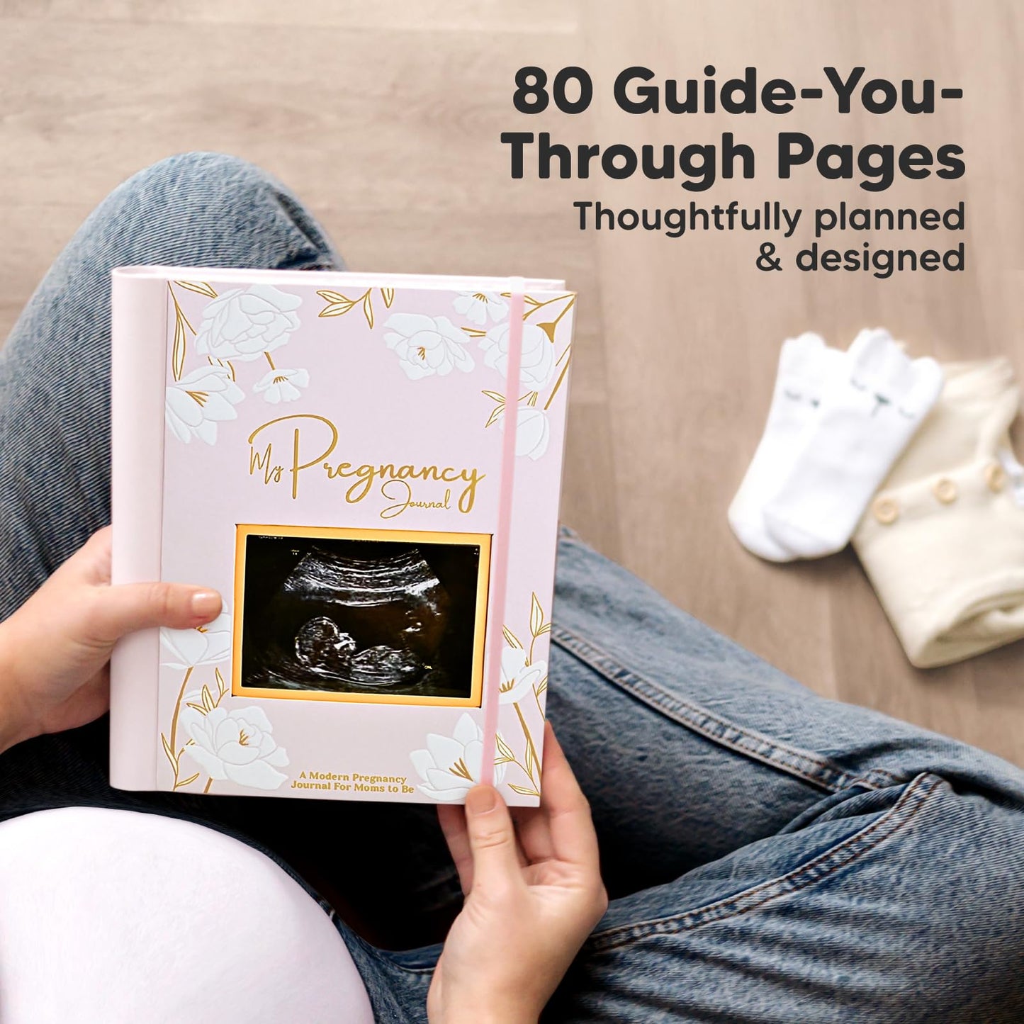 Pregnancy Journal, Pregnancy Announcements - 80 Pages Hard Cover Baby Books For Mom To Be Gift, Baby Memory Book Keepsake, Gender Reveal Gifts For New Moms, Mother's Day Gifts (Clay)