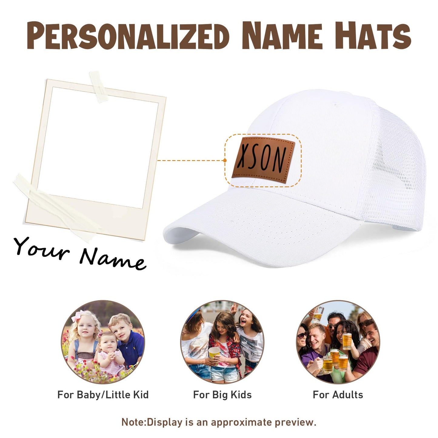 Personalized Baby Baseball Cap Toddler Baseball Hat for Boys & Girls - Infant Sun Hat