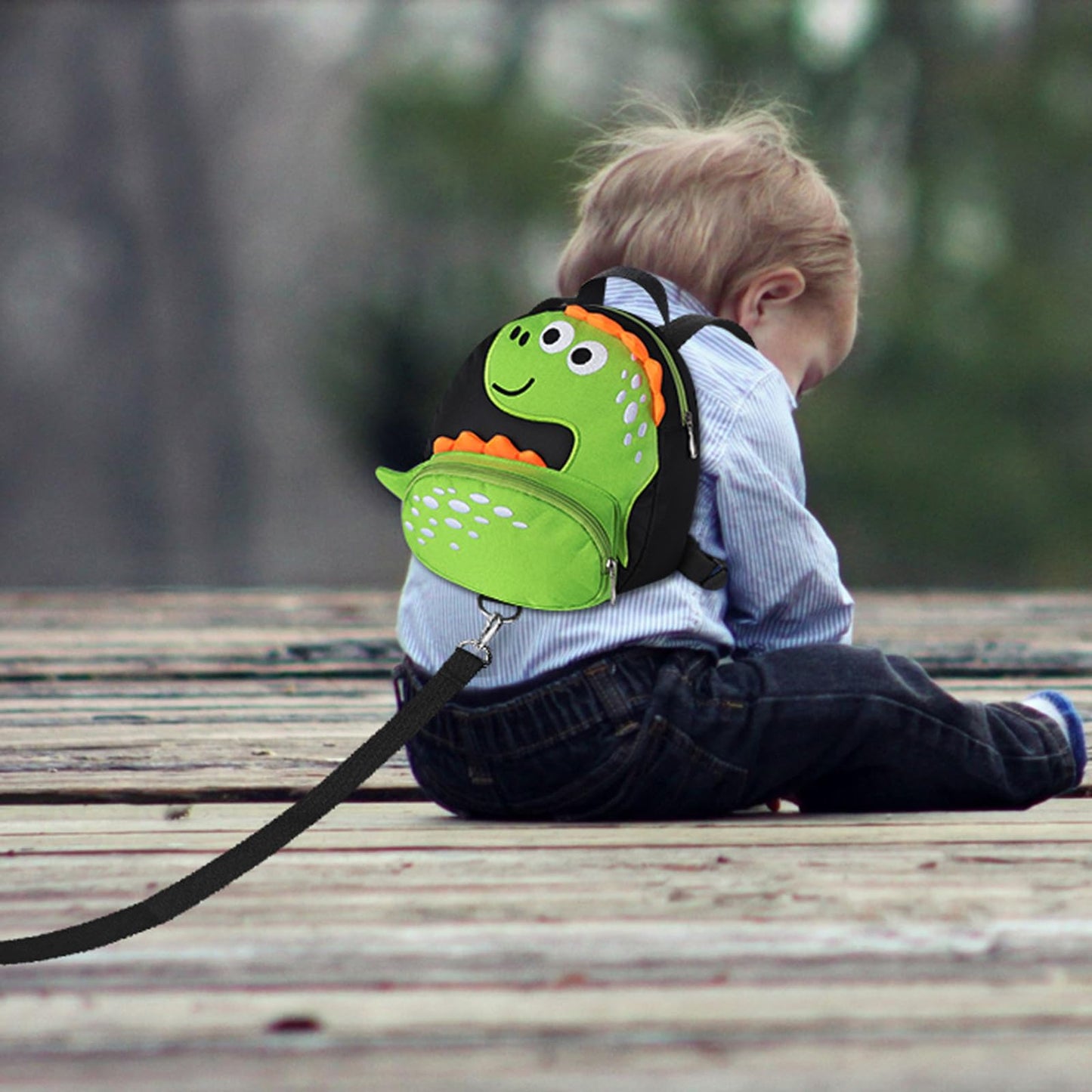 Accmor Toddler Harness Backpack Leash, Cute Dinosaur Backpacks with Anti Lost Wrist Link, Cute Mini Child Backpack Wristband Tether Strap and Protection Leashes for Boys Girls Aged 1-3 Years