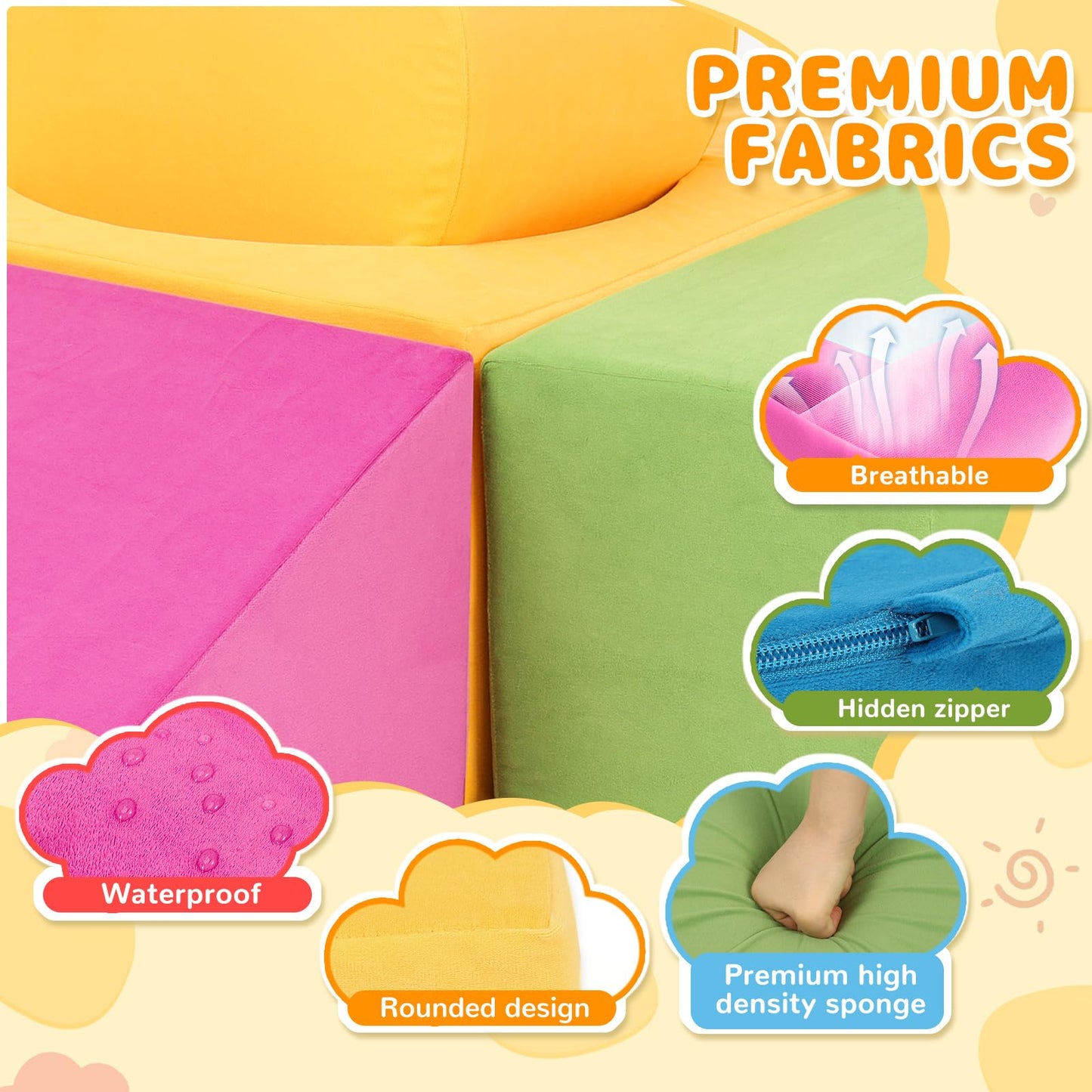 Toddler Climbing Toys Indoor, 7-Piece Colourful Foam Climbing Blocks, Soft Play Climbing for Toddlers, Modular Crawling & Sliding Play Set for Toddlers 1-3 Years Old