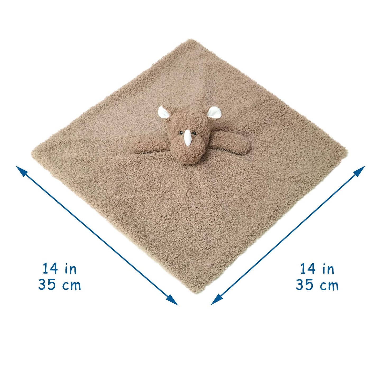 Baby Pink Rhino Soft Stuffed Animal Security Blanket, Plush Rhino Character Lovey Blanket, Baby Shower/Nursery Gift, Newborn Infant Toddler Snuggle Blankie for Boys Girls, 14 Inches