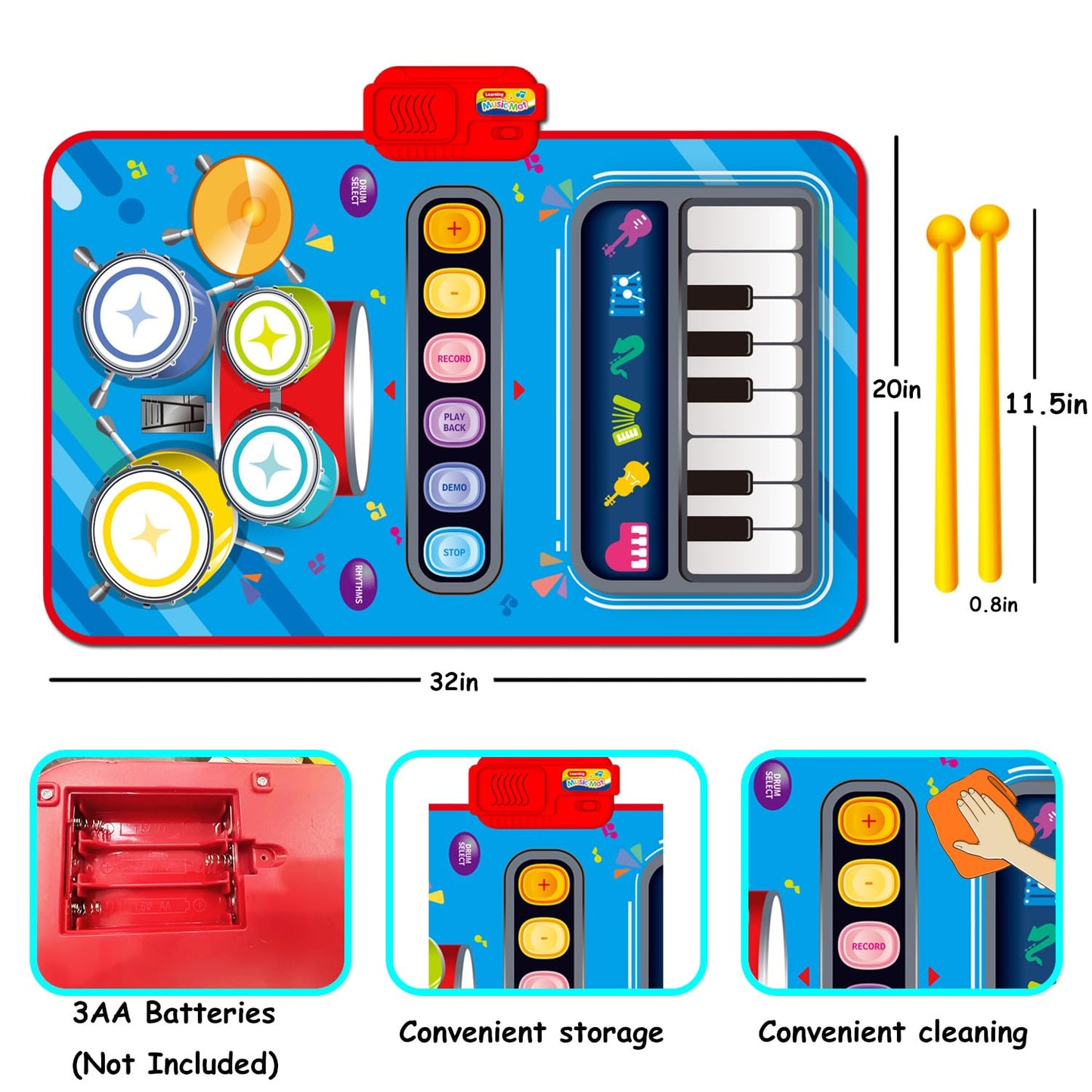 Toys for 1 Year Old Girl Gifts,2 in 1 Piano Mat Montessori Toys for 1 2 Year Old Girl,Educational Musical Toy First Birthday Gifts for 1 2 3 Year Old Girls,Christmas Stocking Stuffers for Toddler Girl