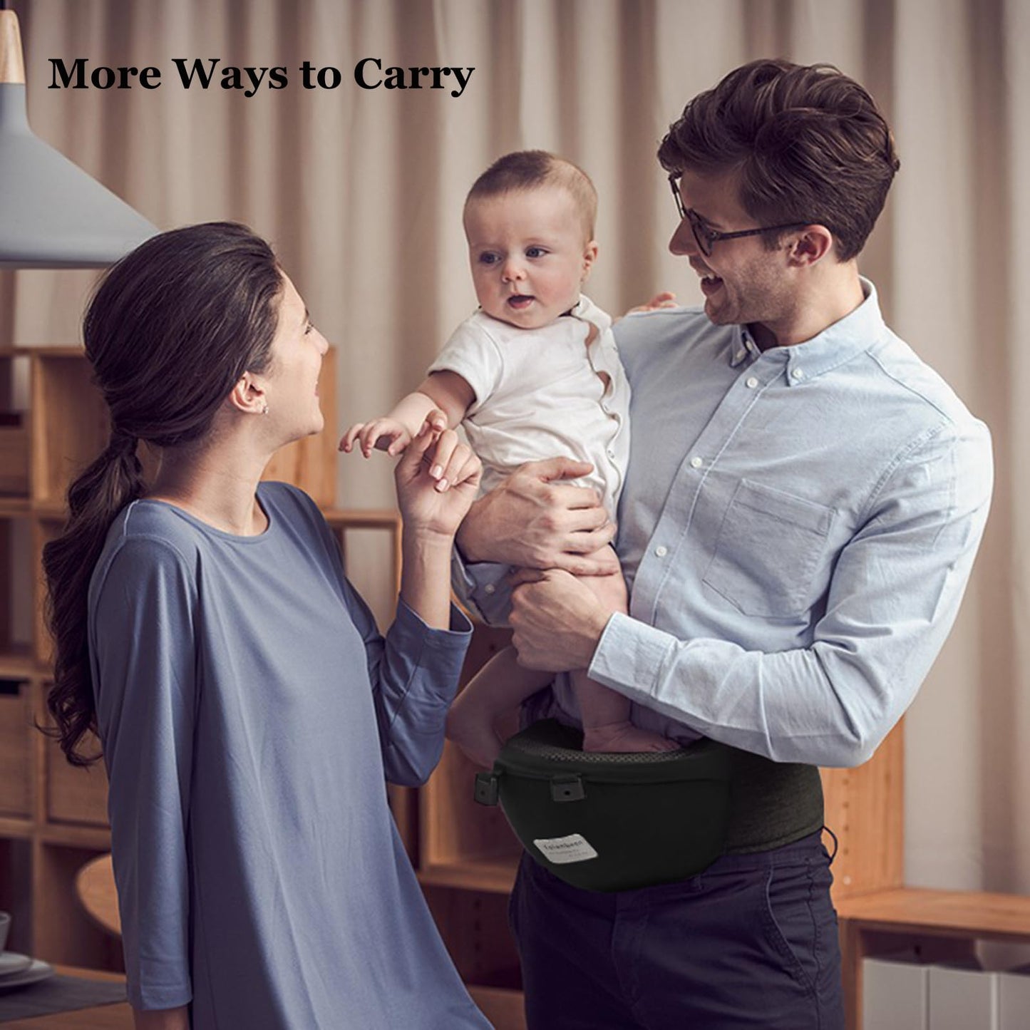 6-in-1 Baby Carrier - Newborn to Toddler, Hip Seat Lumbar Support, 7-41 lbs, All Seasons & Positions, Adjustable Size for Shopping, Hiking, Travelling