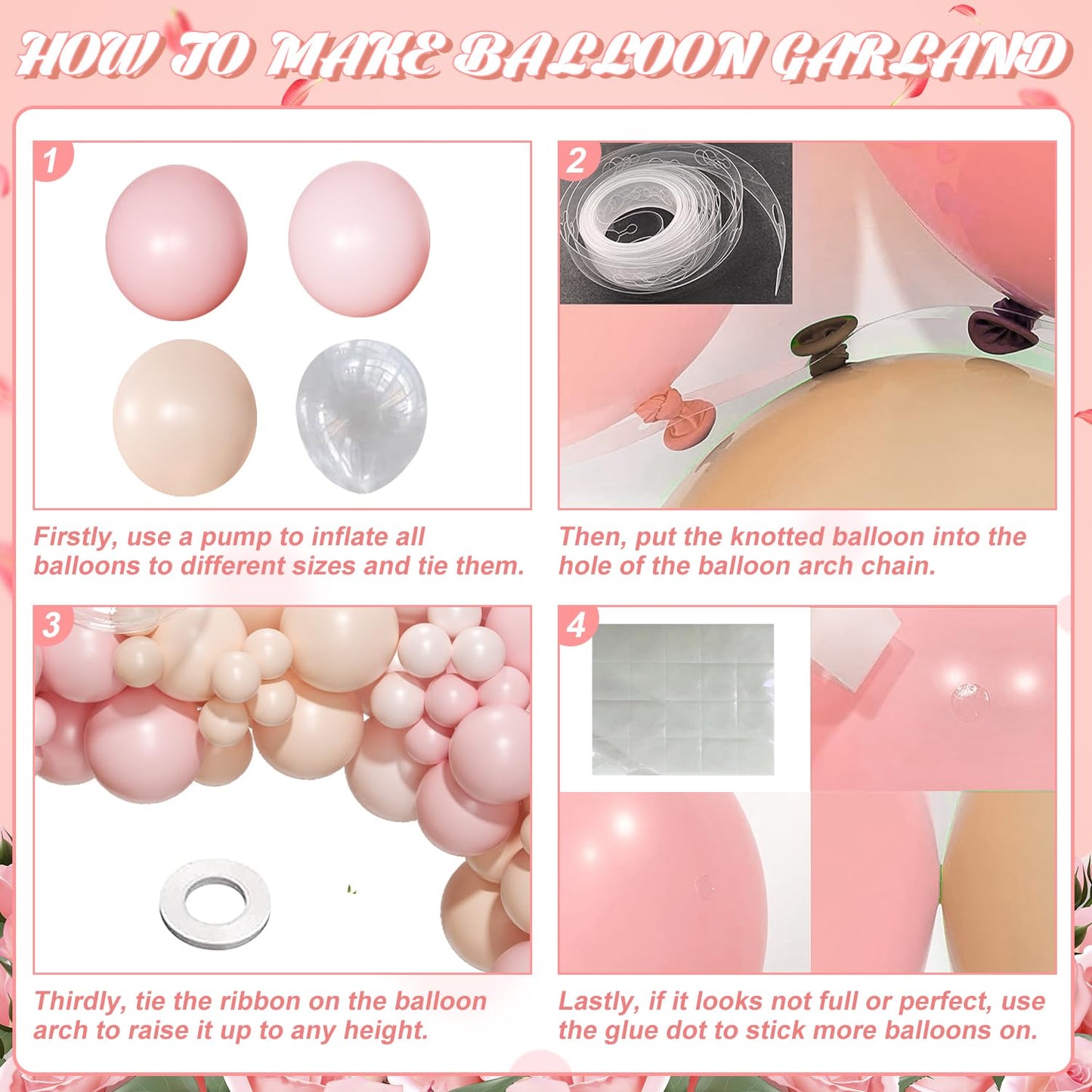 Pink Balloon Arch Kit 126 Pcs Light Pastel Pink Sand Balloon Garland Kit Include Macaron Balloons for Wedding Birthday Baby Shower Gender Reveal Decorations