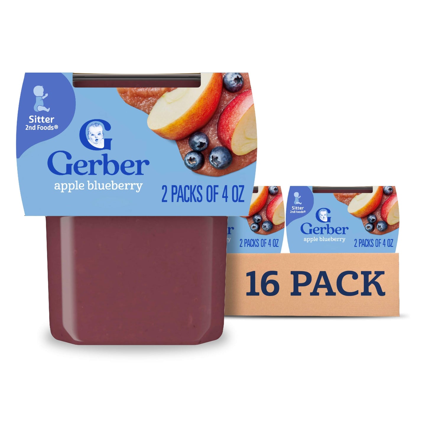 Gerber 2nd Foods Banana Blackberry Blueberry 4 Ounce Tubs, 2 Count (Pack of 8)