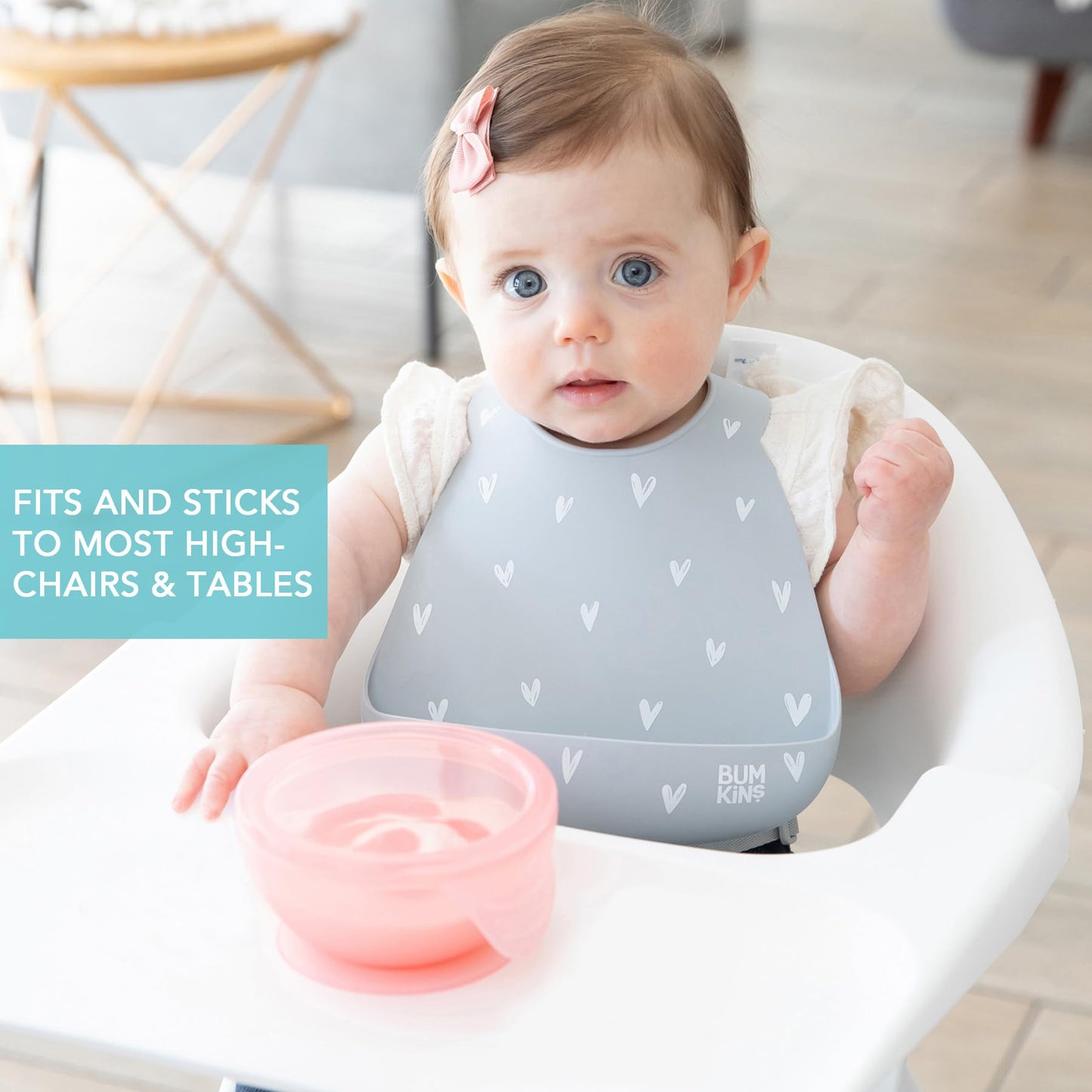 Bumkins Baby Bowls, Disney Minnie Mouse Silicone Baby Feeding Set, Suction Bowls for Baby and Toddler with Spoon, First Feeding Set, Platinum Silicone Bowl for Babies 4 Months