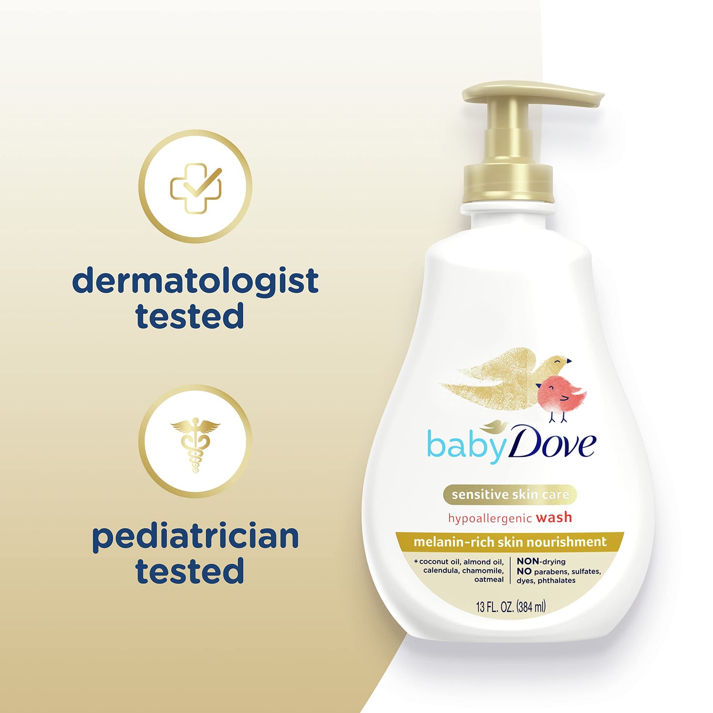 Baby Dove Sensitive Baby Wash Melanin-rich Skin Nourishment For Baby Bath Time Tear-Free and Hypoallergenic 34 oz