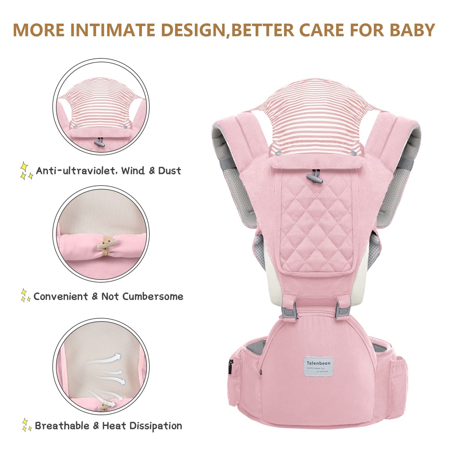 6-in-1 Baby Carrier - Newborn to Toddler, Hip Seat Lumbar Support, 7-41 lbs, All Seasons & Positions, Adjustable Size for Shopping, Hiking, Travelling