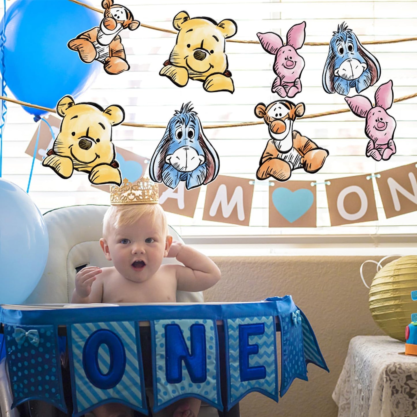 Cute Bear Banner For Baby Shower Decorations Birthday Banner Party Decoration Party Supplies(8PCS)