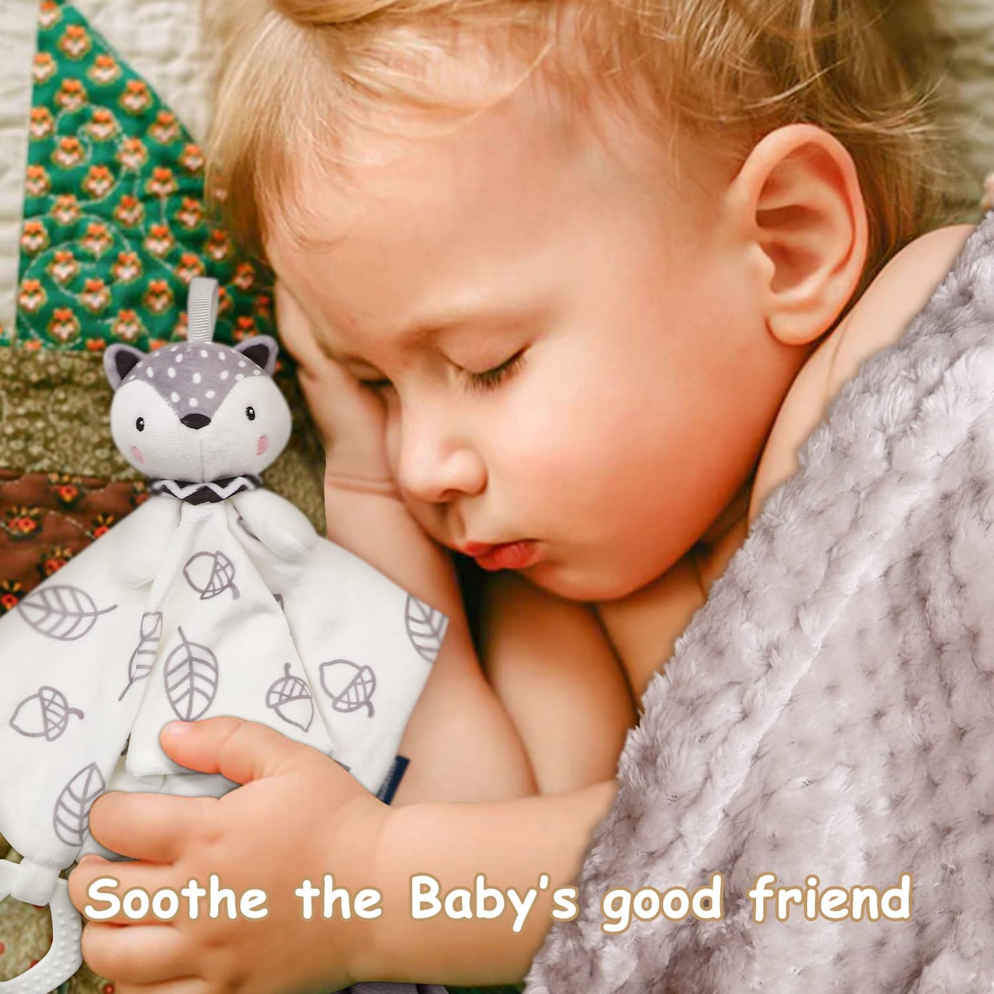 Baby Shower Gifts, Baby Boy Gifts Basket Includes Newborn Blanket Baby Lovey Security Blanket Wooden Rattle Toy, Funny Baby Bibs Socks & Greeting Card - Baby Gift Set Newborn Shower Basket