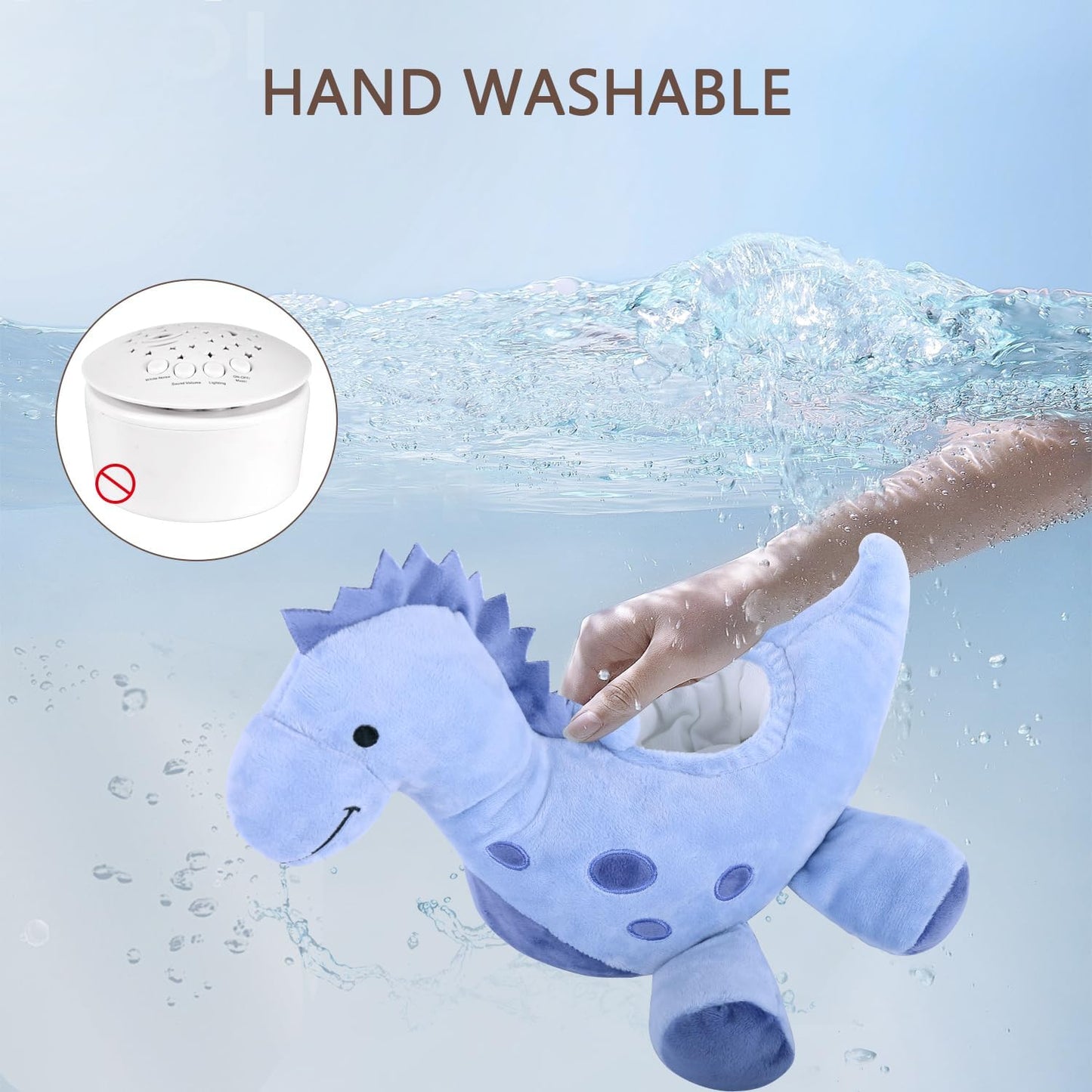 Baby Sleep Soother Cry Sensor Dinosaur Night Light Projector Baby Sound Machine Plush Stuffed Animal Toys for Boys Girls Pillow Ceiling for Toddler Lullabies & White Noise Sound