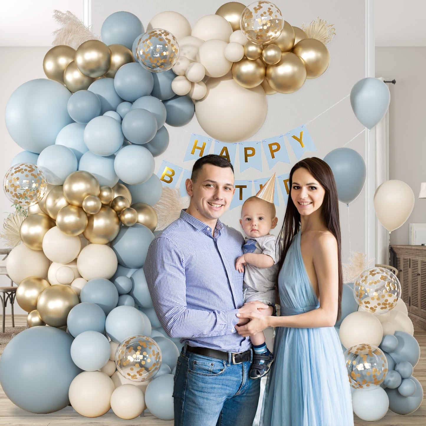 147pcs Neutral Balloon Garland Arch Kit, Different Sizes with Beige Cream Sand White Metallic Champagne Gold Balloons for Wedding Bridal Shower Birthday Boho Neutral Baby Shower Party Decorations