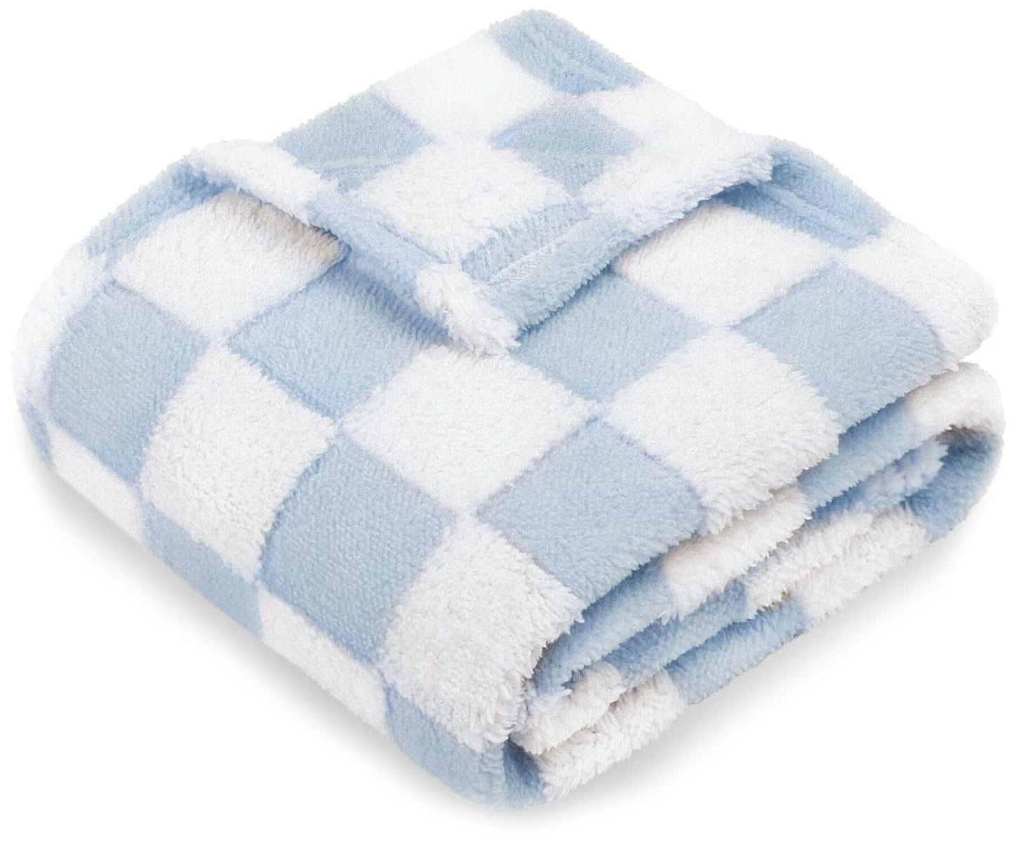 HOMRITAR Checkered Baby Blanket for Boy Girls Ultra Soft Fluffy Fuzzy Toddler Blankets with 3D Chessboard Grid Warmer Comfort Reversible Bed Blanket for Winter 350GSM Black 30 x 40 Inch