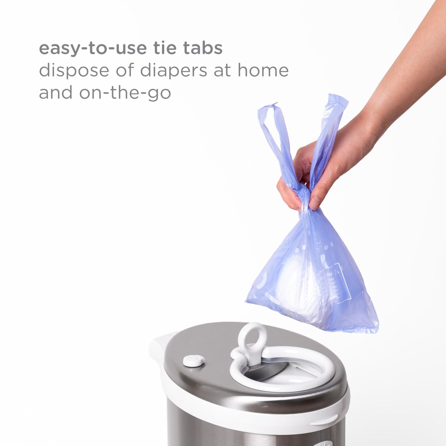 Ubbi Disposable Nappy Sacks, Lavender Scented, Easy-To-Tie Tabs, Baby Diaper Disposal or Pet Waste Bags, Value Pack, 400 Count