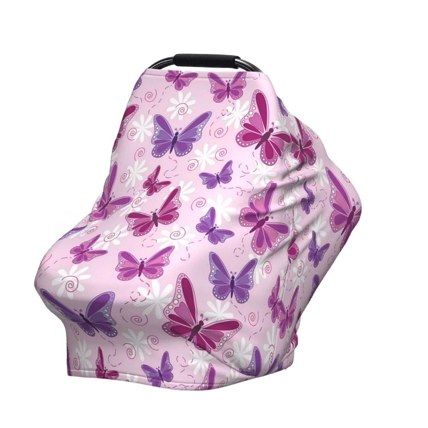 Cute Butterfly Baby Stuff Car Seat Covers Baby Multi-Use Car Seat Canopy Carrier Cover, Breathable Breastfeeding Cover Boys & Girls