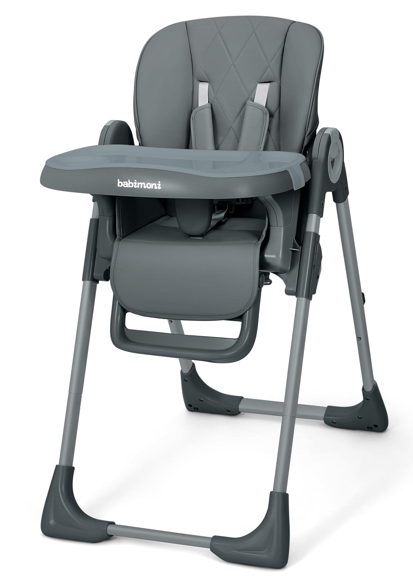 4 in 1 High Chairs for Babies and Toddlers, Convertible Foldable Baby High Chairs, Feeding and Eating Seat Highchair with 4 Levels of Recline and 7 Levels of Height Adjustment, Gray