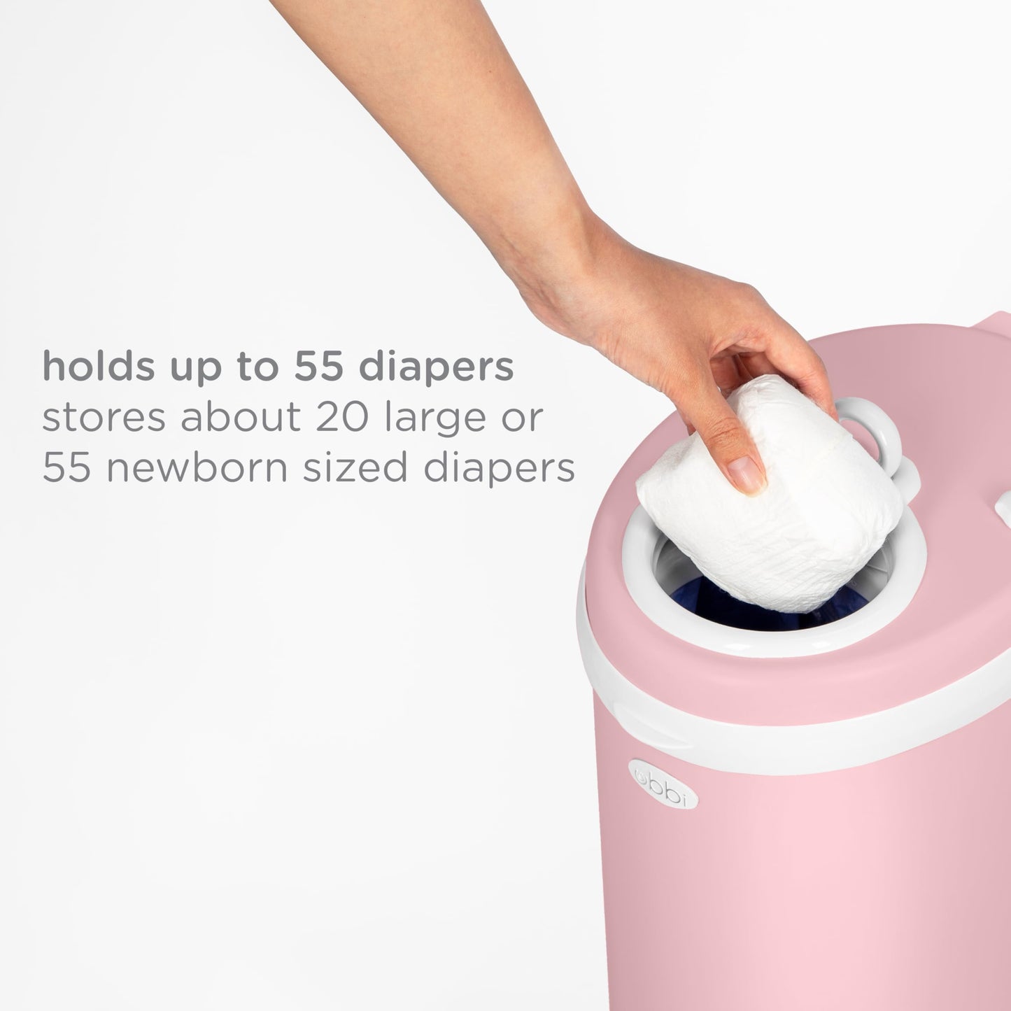 Ubbi Steel Diaper Pail, Odor Locking, No Special Bag Required, Award-Winning, Registry Must-Have, White