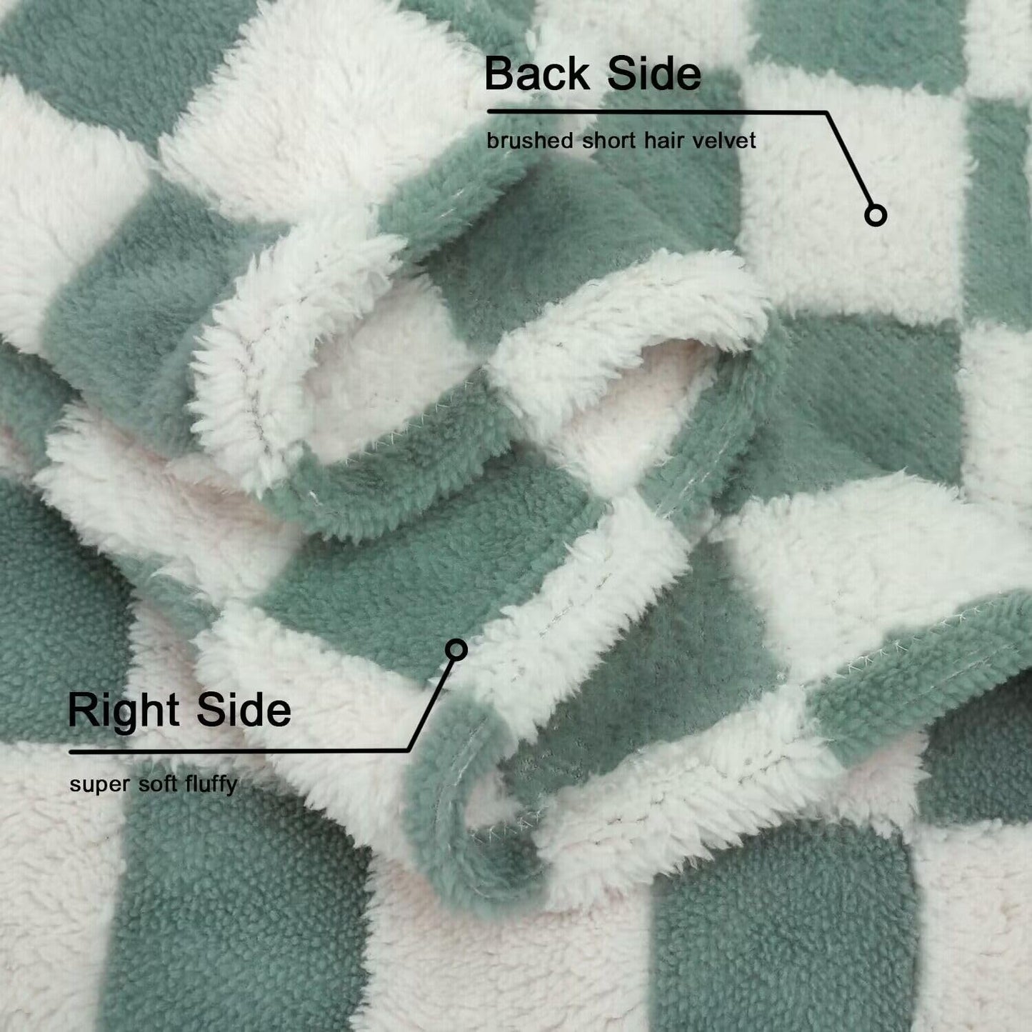 HOMRITAR Checkered Baby Blanket for Boy Girls Ultra Soft Fluffy Fuzzy Toddler Blankets with 3D Chessboard Grid Warmer Comfort Reversible Bed Blanket for Winter 350GSM Black 30 x 40 Inch
