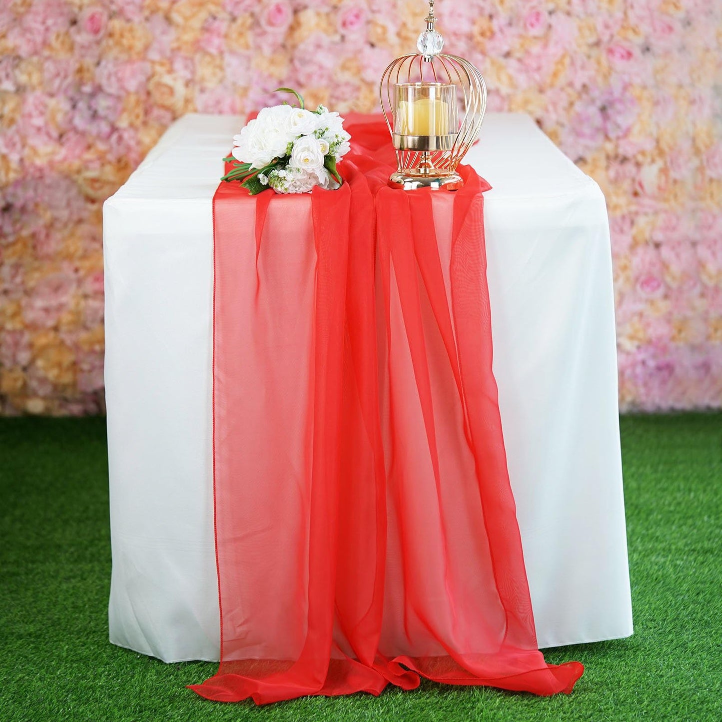 Barcelonetta | Chiffon Fabric | Decoration, Drapery Fabric | Wedding, Gender Reveal, Baby Shower, Birthday | for Arbor, Arch, Canopy, Table and Chair Decoration (Dusty Rose, 10 Yards)
