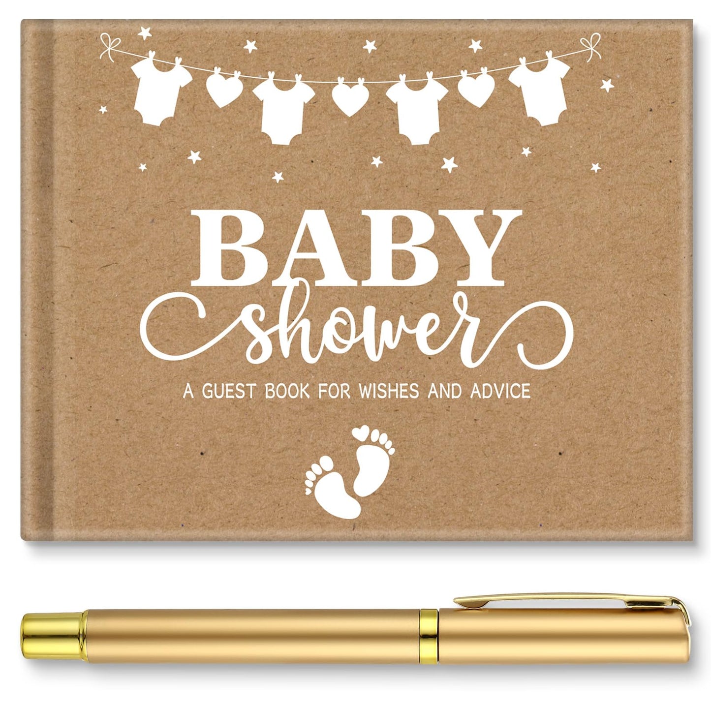 27 Pcs Butterfly Floral Baby Shower Guest Book Set Baby Shower Sign in Guest Floral Book Place Table Cards with Gold Pen Adhesive Photo Corner for Birthday Party