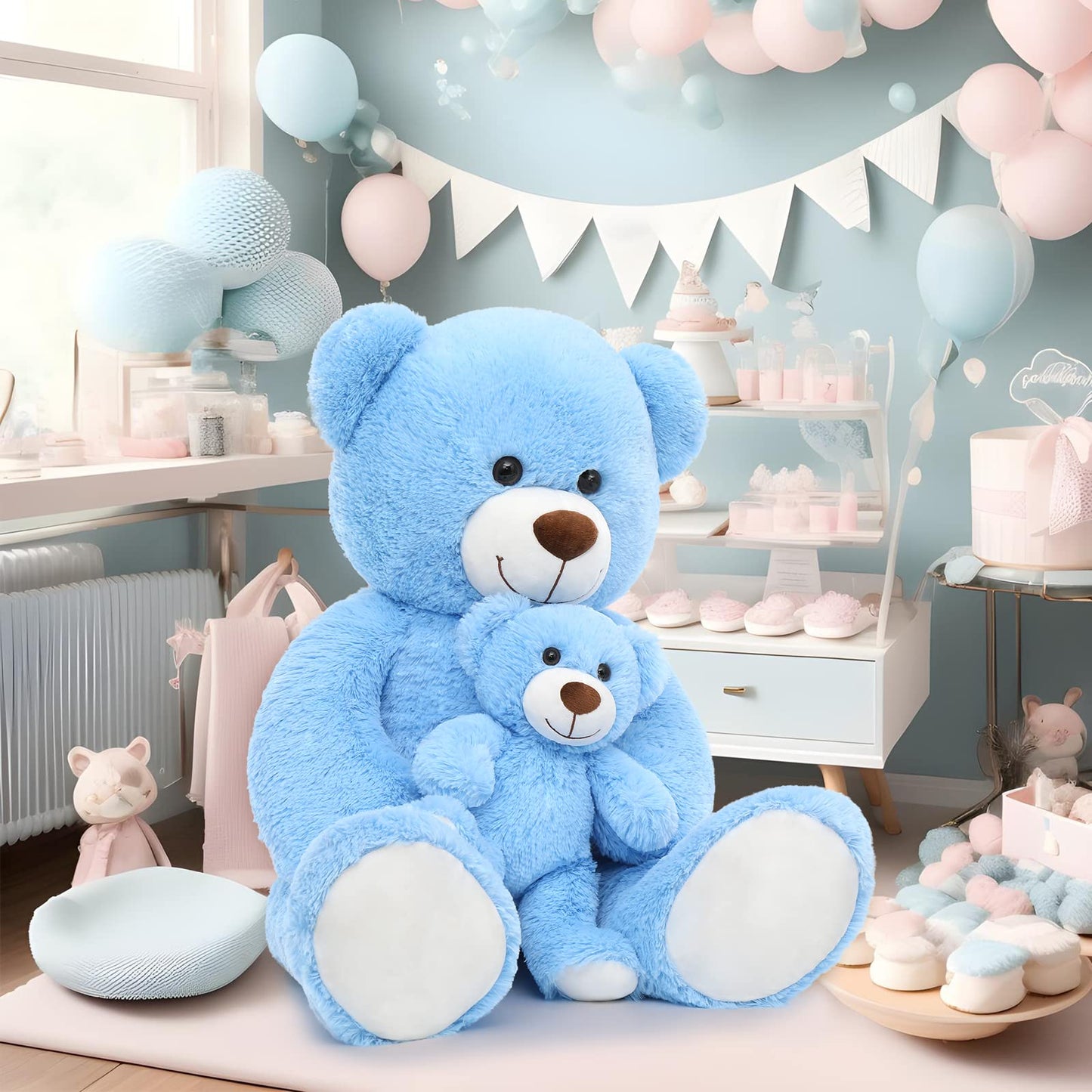 Muiteiur 49 inch Giant Teddy Bear Stuffed Animal, Big Bear Plush with Big Footprint, Great Gift for Party Decorations (Brown)