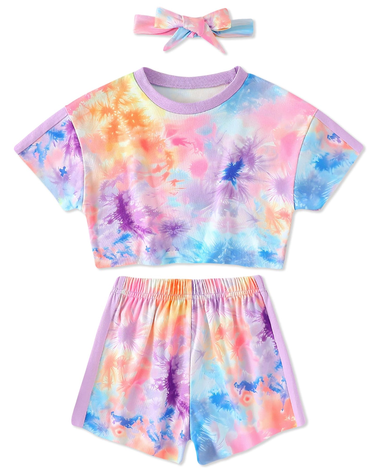 WESIDOM Toddler Girl Clothes Baby Girls Outfits 6M-5T Summer Floral Print Shirt+Shorts+Headband 3pcs Baby Clothing