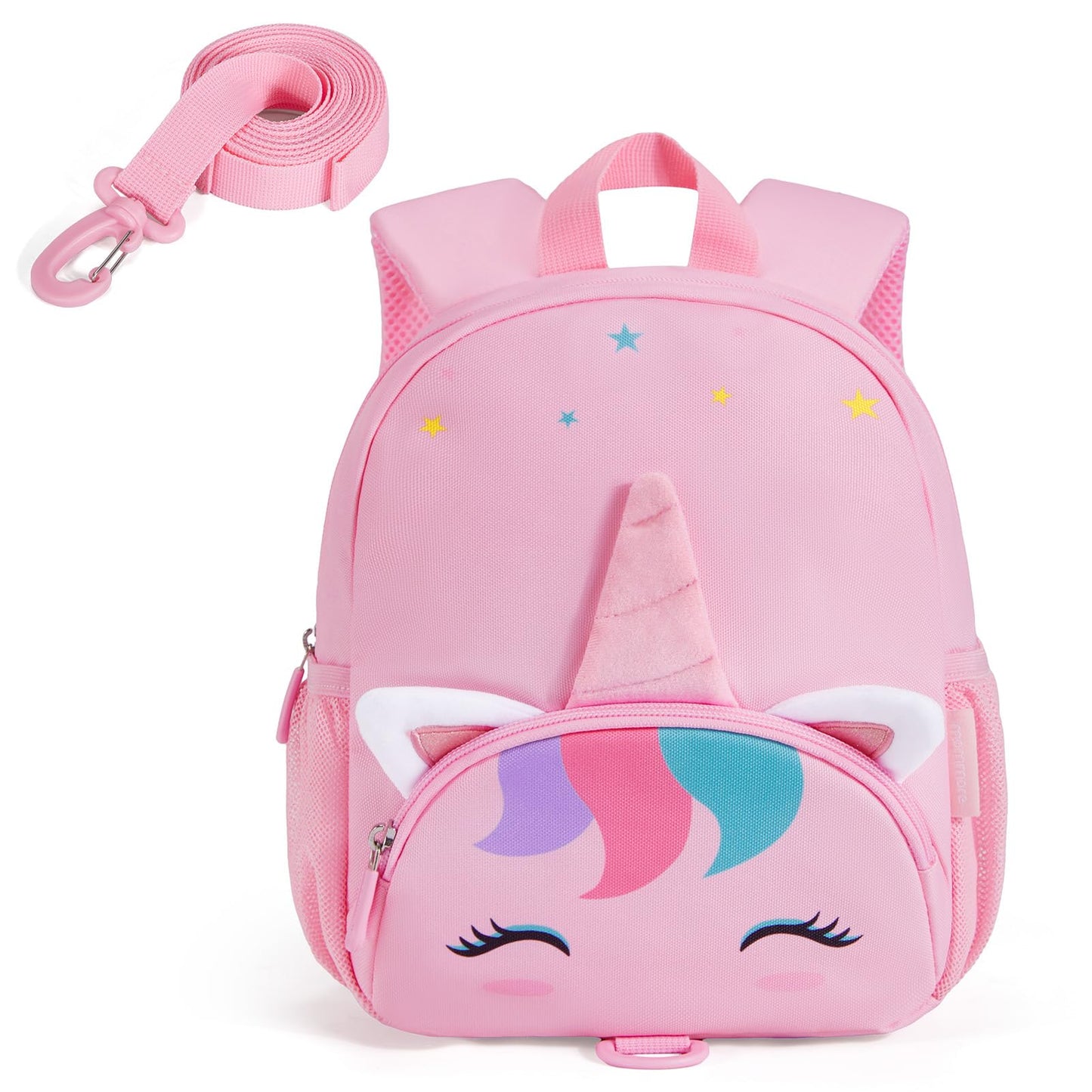 mommore Toddler Backpack for Boys 2-4, 3D Cartoon Mini Kids Travel Bag, Small Baby Backpack with Toddler Leash, Chest Buckle, Water-Resistant Pre-K Schoolbag, Dinosaur