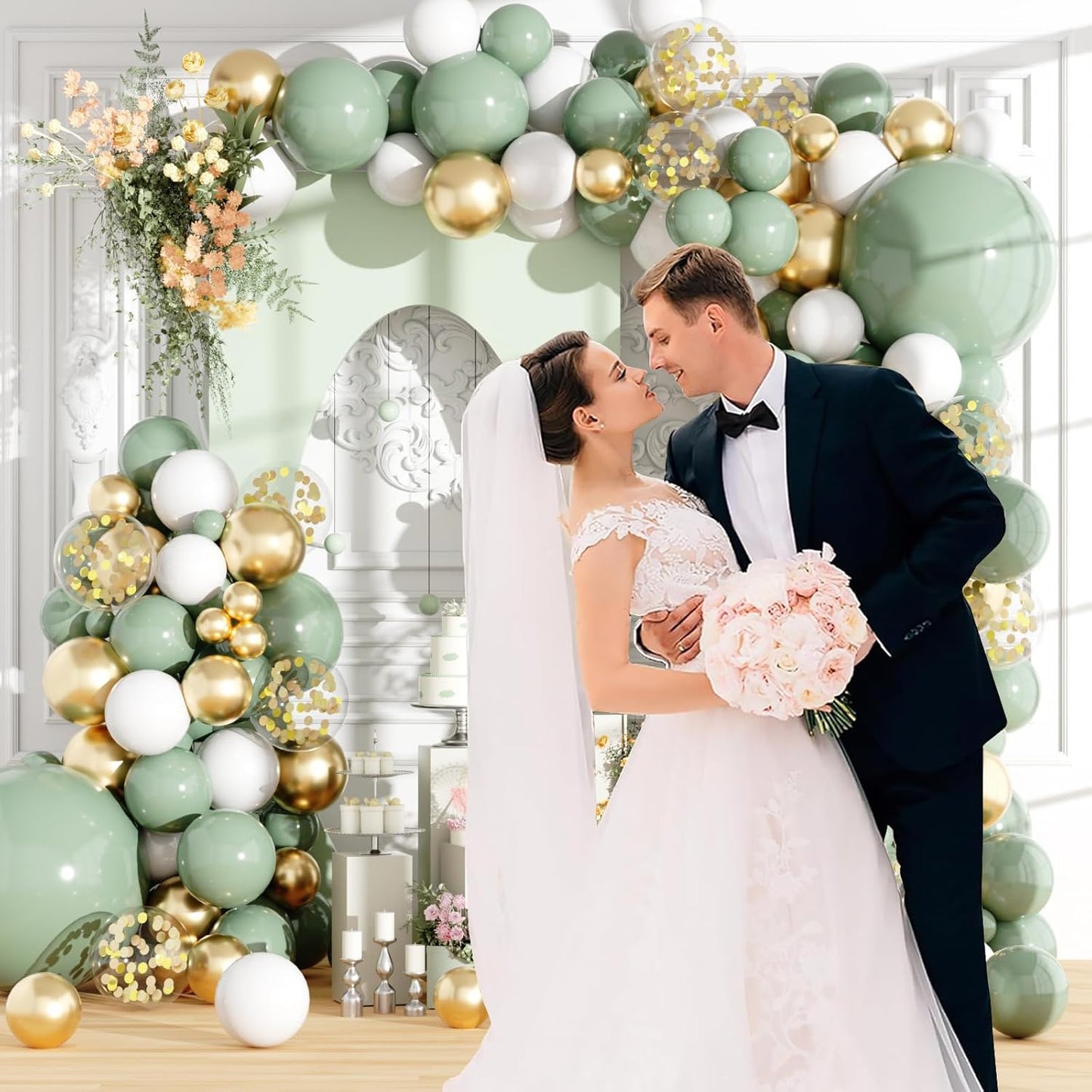 166 PCS Sage Green Balloon Arch Kit Green Balloons Sage Green Baby Shower Decorations Generally used for New Years Decorations Graduation Decorations Easter Decorations Green Birthday Decorations