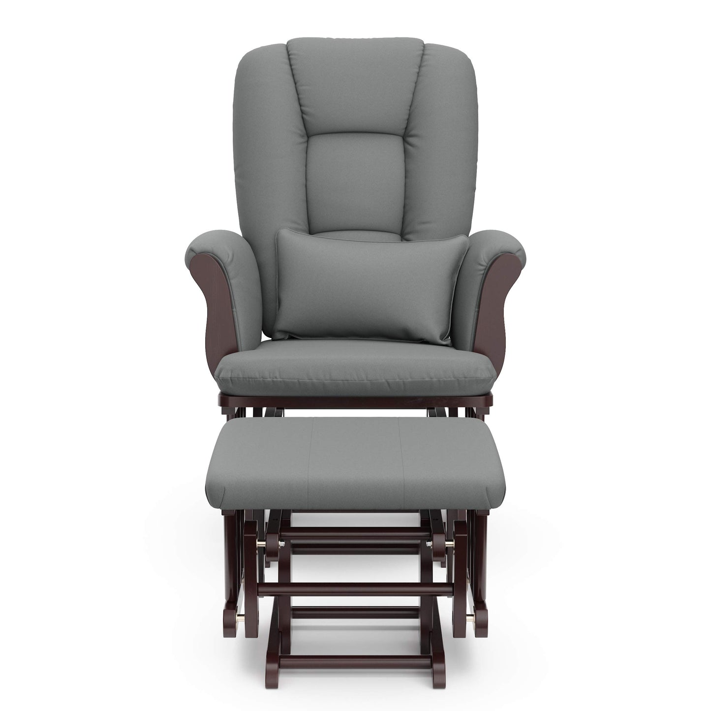Storkcraft Tuscany Custom Glider and Ottoman with Free Lumbar Pillow (White/Slate Gray Swirl) - Cleanable Upholstered Comfort Rocking Nursery Chair with Ottoman
