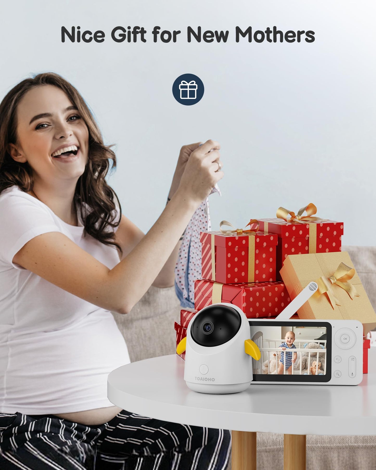 Baby Monitor with Camera and Audio WiFi/No WiFi: Baby Monitor WiFi Smartphone APP Control NightVision 4.3' Screen Smart Video Baby Monitor with Remote PTZ 2-Way Talk Motion & Cry Alert(Only 2.4G WiFi)