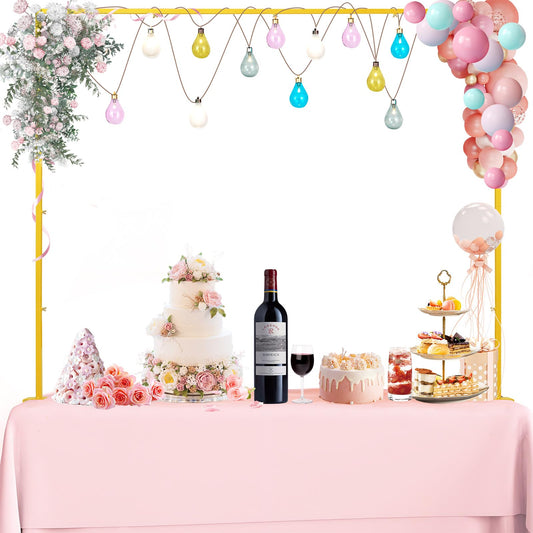 Over The Table Rod Stand with Clamps,Black 33"-100" Adjustable Table Top Frame Backdrop Stand Table Balloon Stand for Wedding Halloween Birthday Party Birthday Christmas Baby Shower Decor